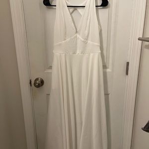 Elegant White Halter Dress